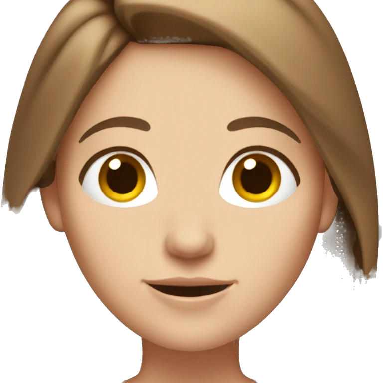 Standing white girl with brown hair  emoji