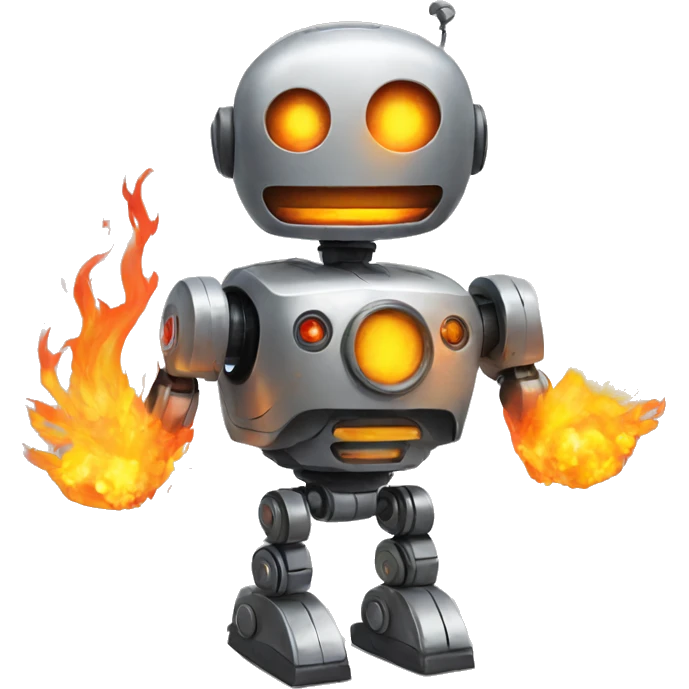 robot on fire emoji