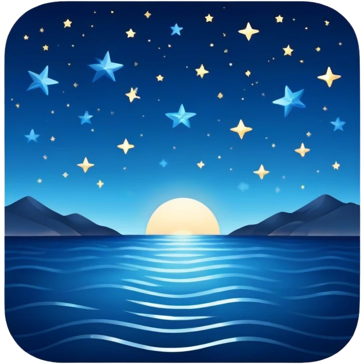 Stars with the sea emoji