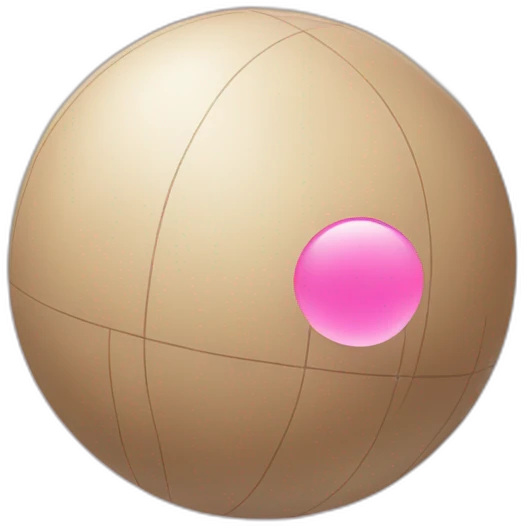 A round, flesh colored globe with a pink dot in the middle of it emoji