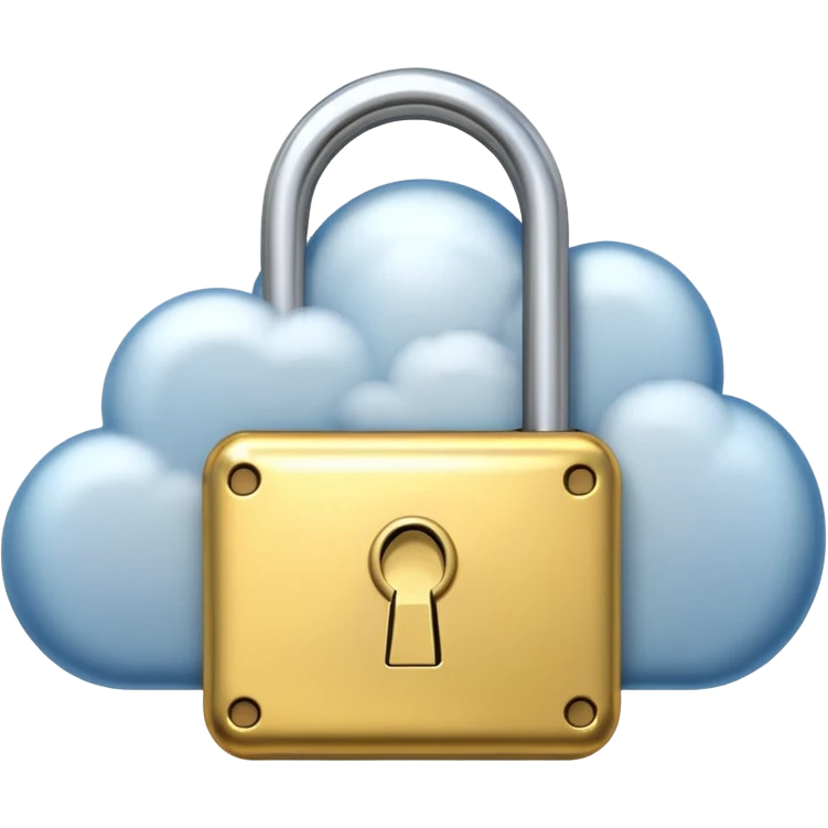 a cloud with a glowing padlock emoji