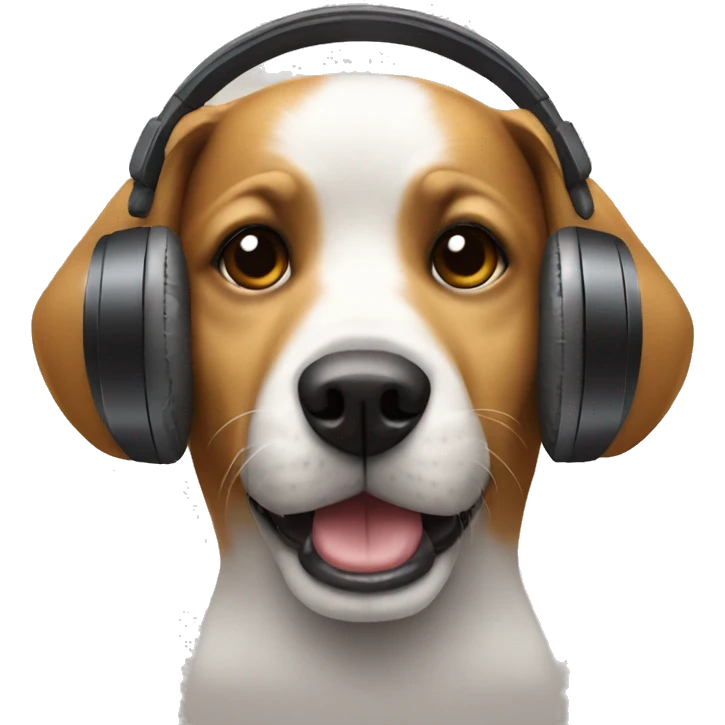 dog with headphone emoji