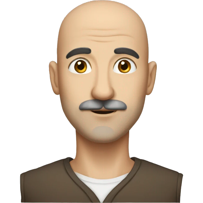 Tall Bald Turkish Man with fair skin and brown mustache emoji