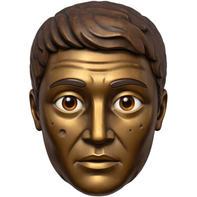 bronze man head statue emoji