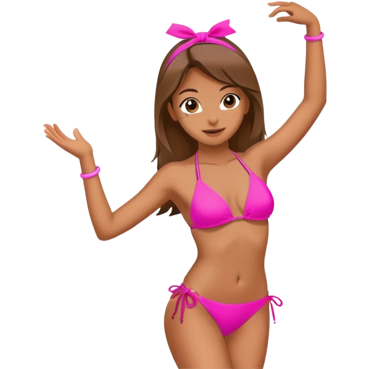 Girl wearing bikini dancing emoji