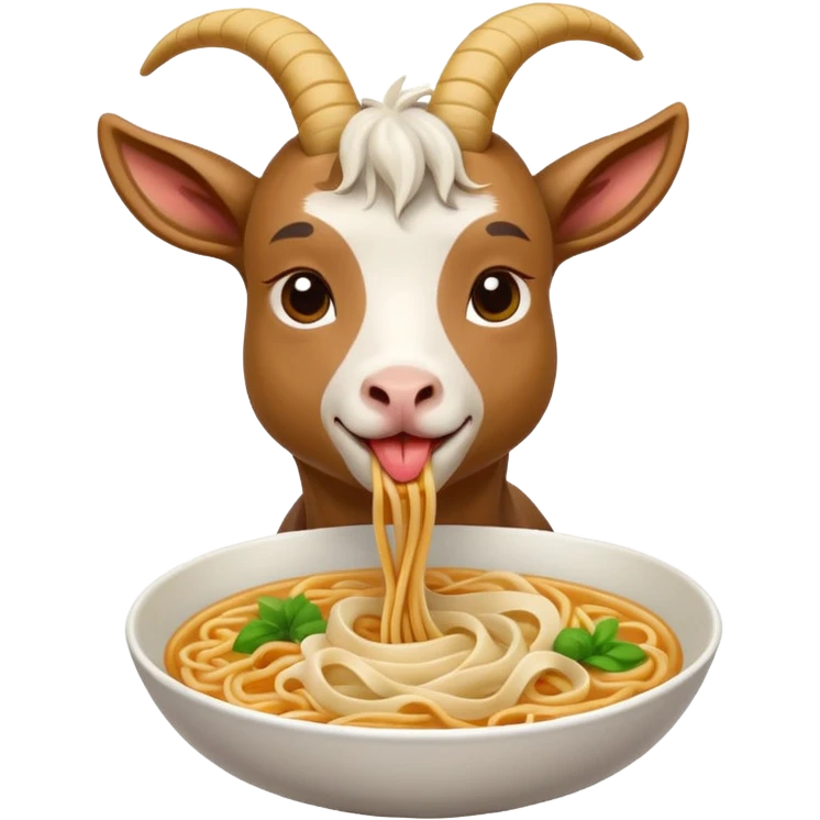 goat eating noodle emoji