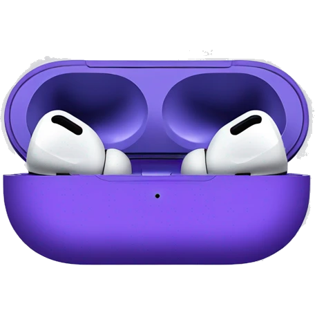 AirPod Pro Max headphones, purple emoji