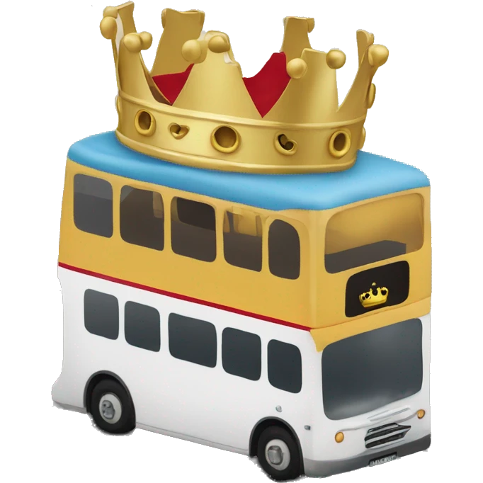 a crown on a double decker bus emoji