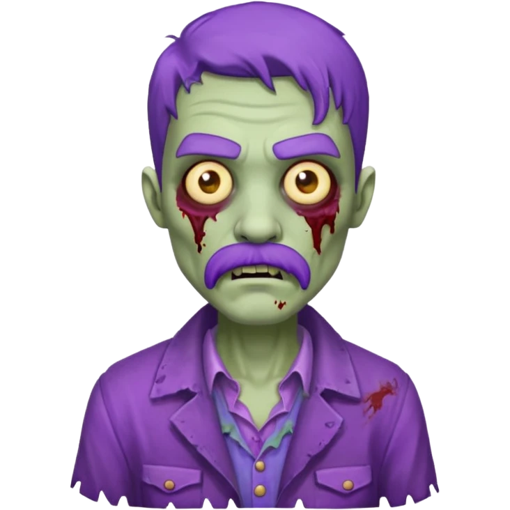zombie with purple mustache emoji