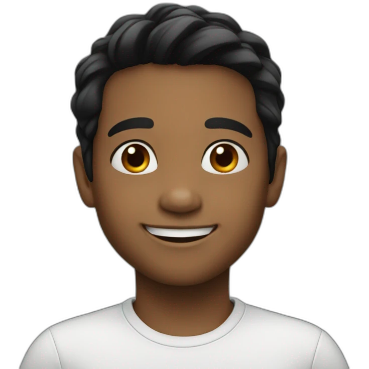smiling kid black hair emoji