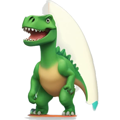 dinosaur on surfboard emoji