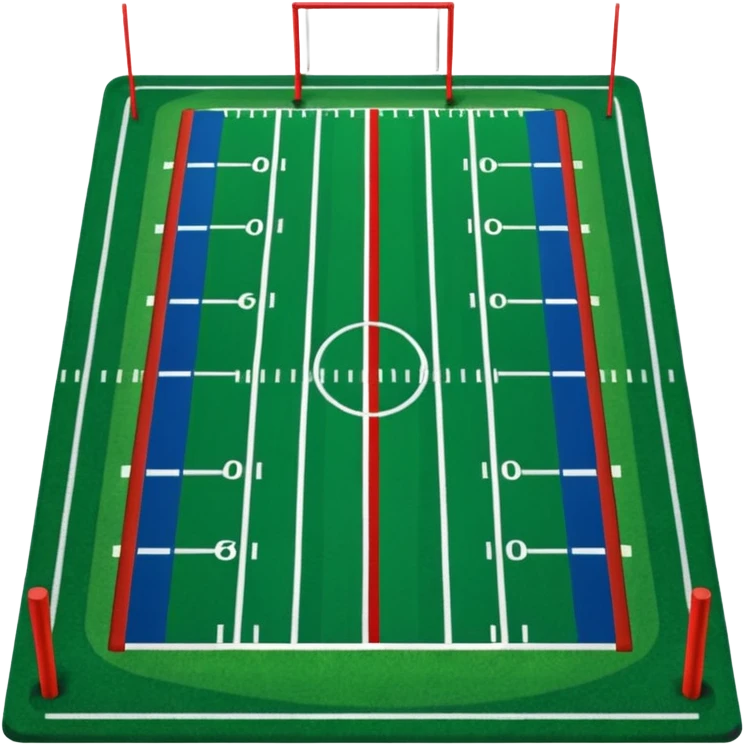 
American football goal field in blue (#00A3E0) and red (#F9423A)  emoji