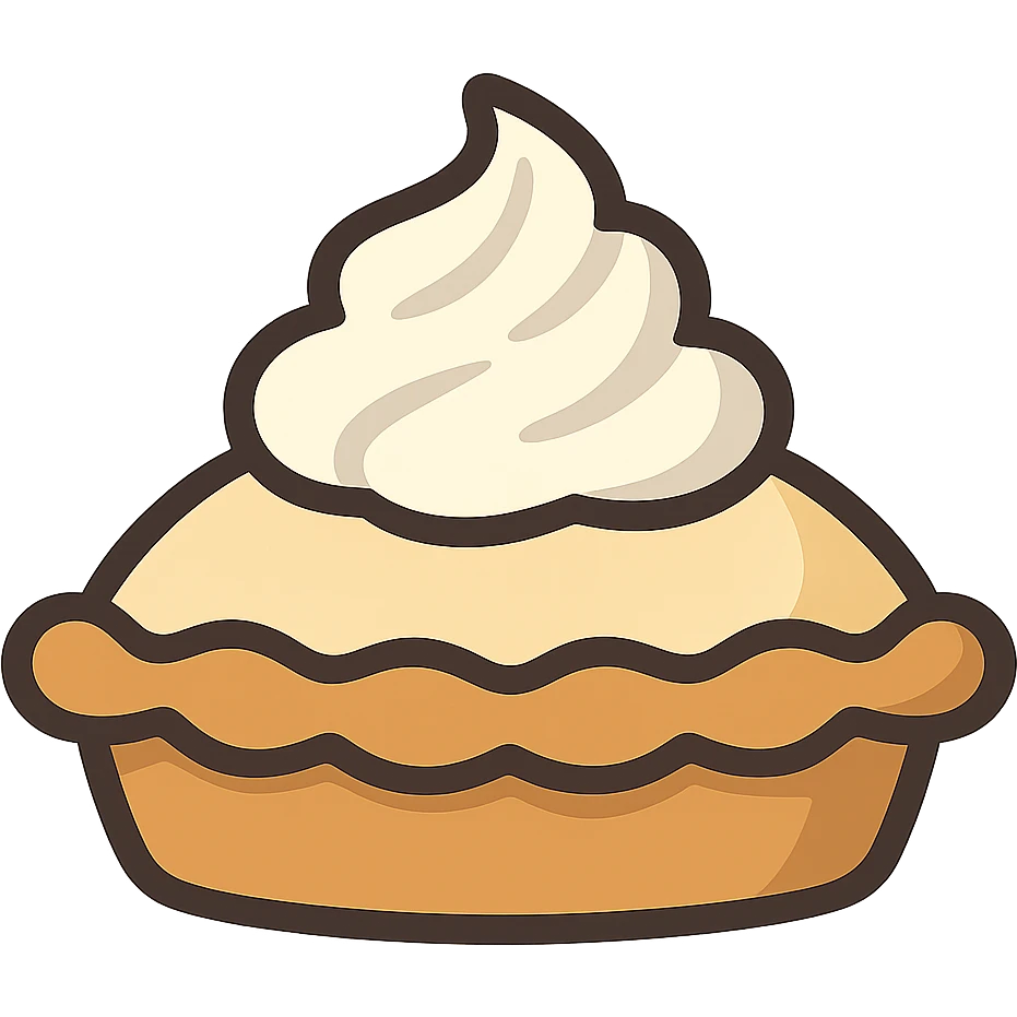 flat toon style cream pie emoji