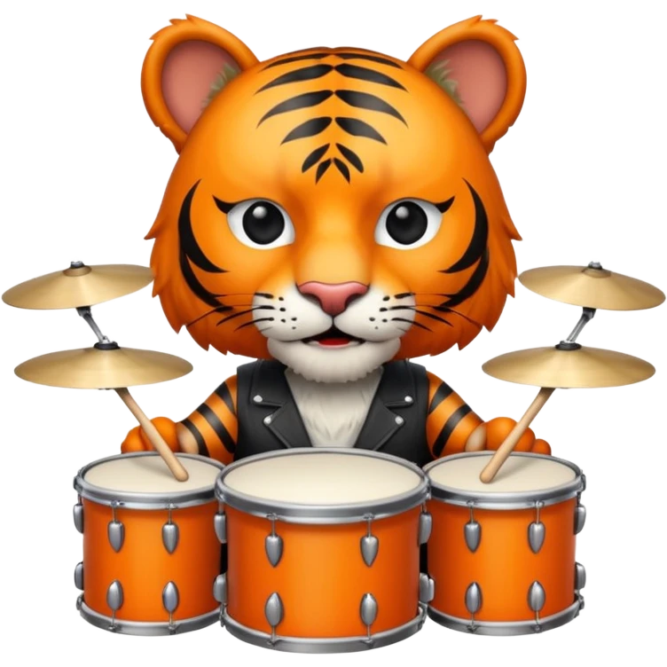rockstar tiger who plays drums emoji