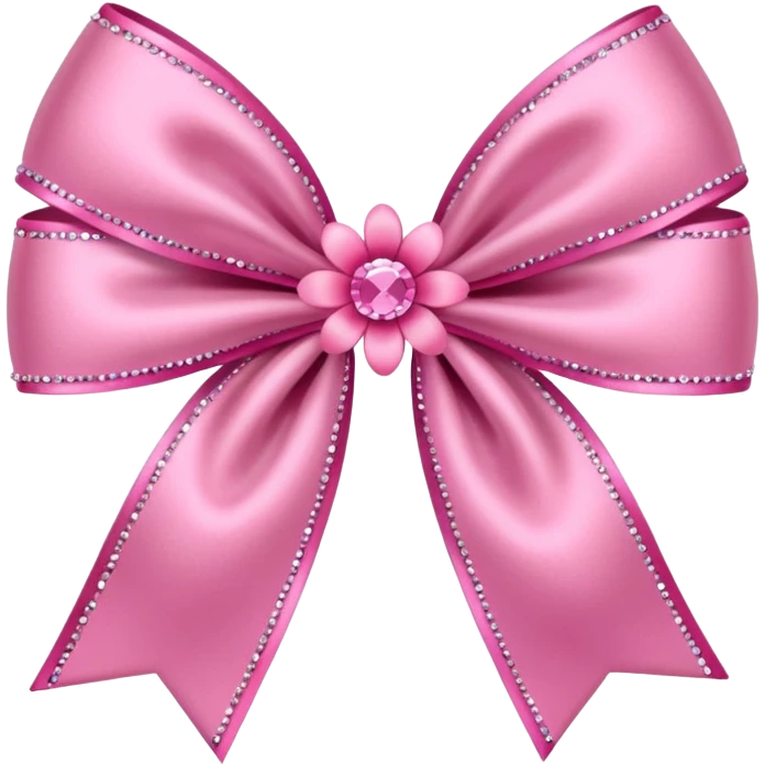 Pink flower bow with glitter emoji