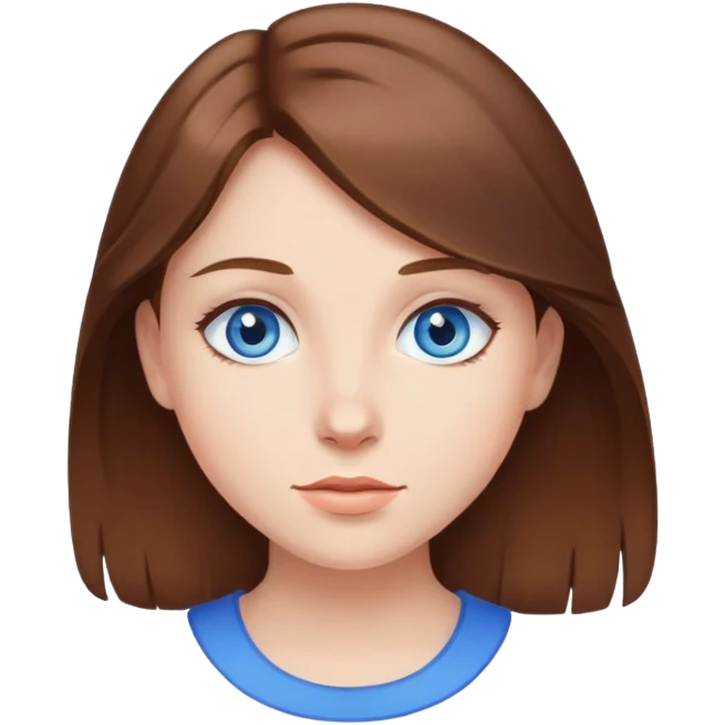 Girl with brown hair and blue eyes  emoji