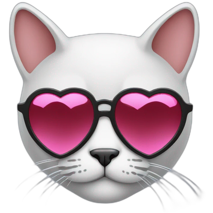 cool cat with heart shades emoji