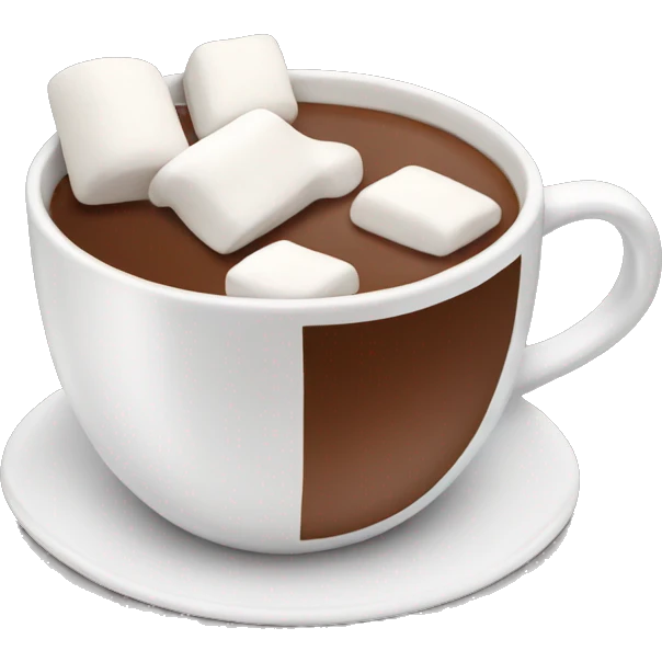 hot cup of hot chocolate with marshmallows  emoji