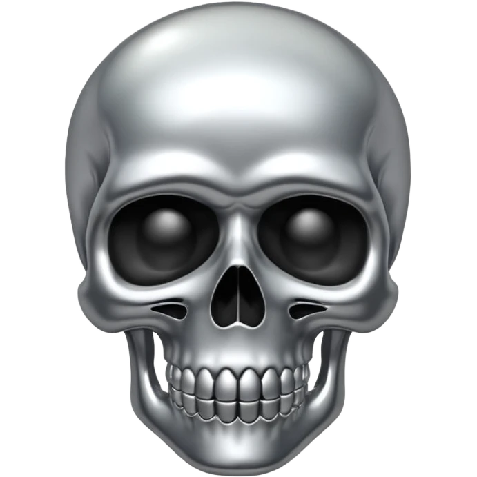 silver chrome scull emoji