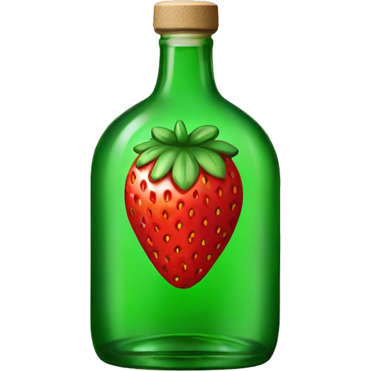 strawberry soju bottle green emoji