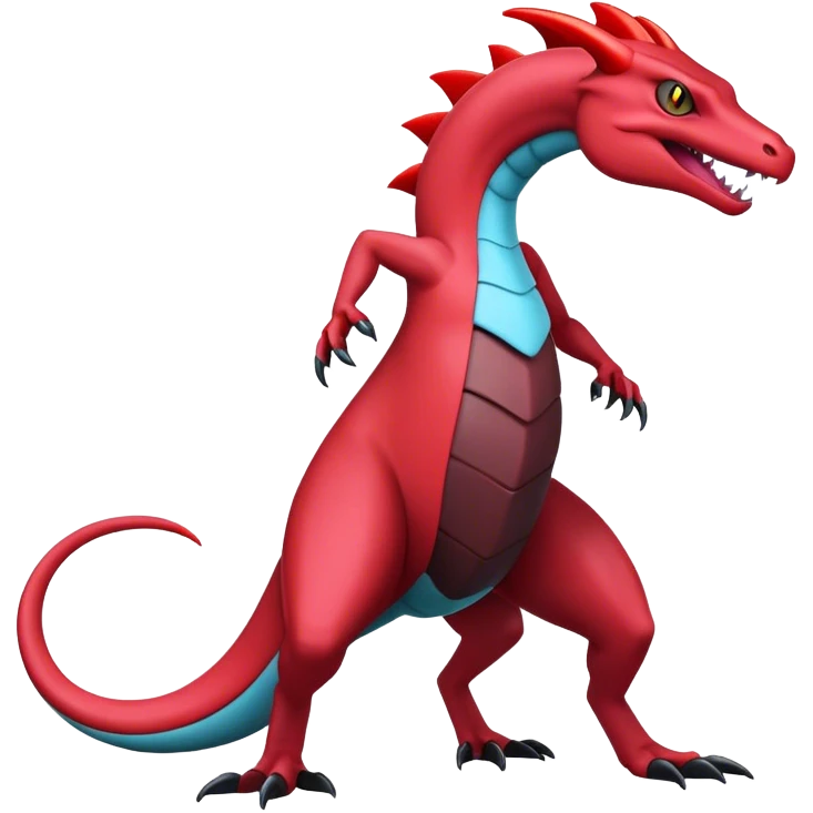 Badass cool salamence-salazzle-hybrid, full body emoji