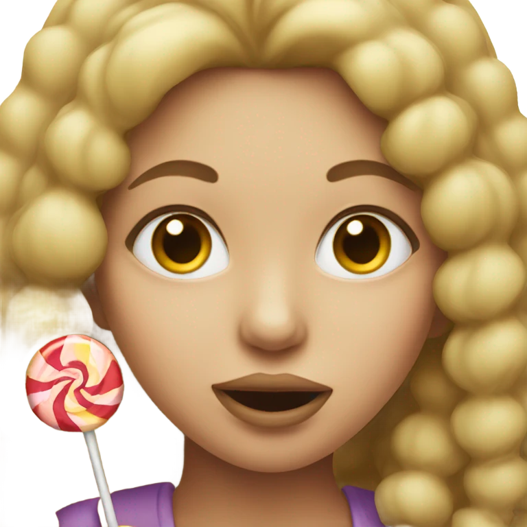 A girl eating a lollipop  emoji