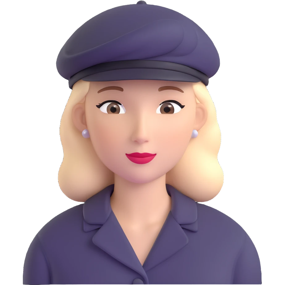Parisian woman wearing a beret hat emoji