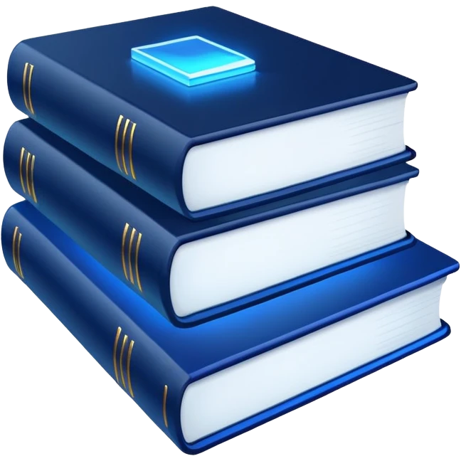2 dark blue neon books emoji