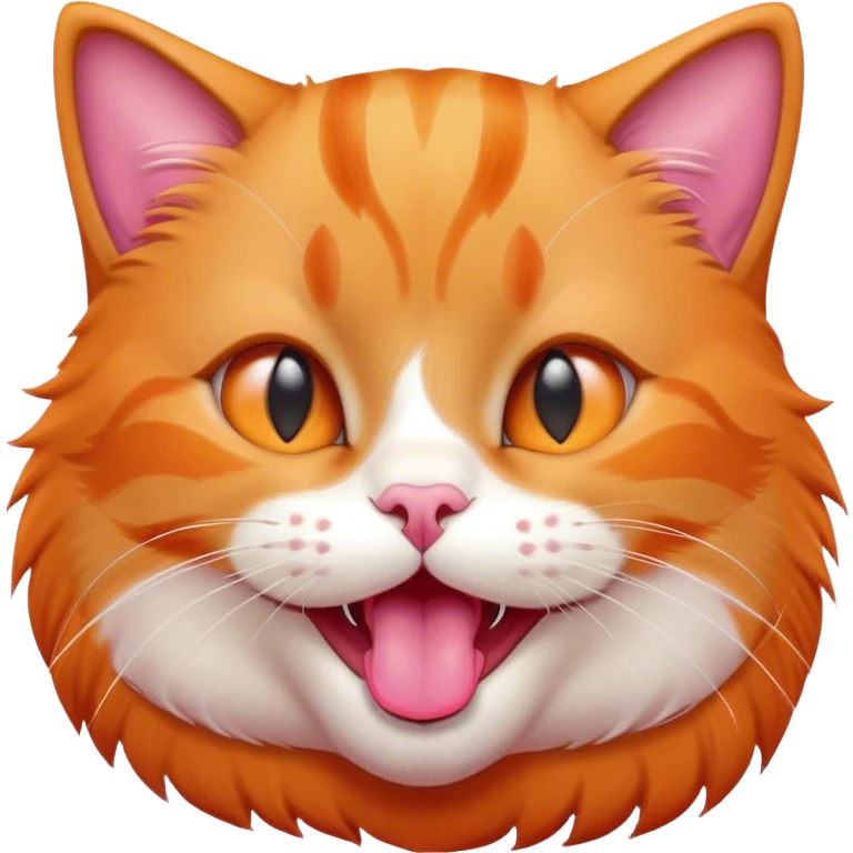 Cute Orange cat sticking out tounge emoji