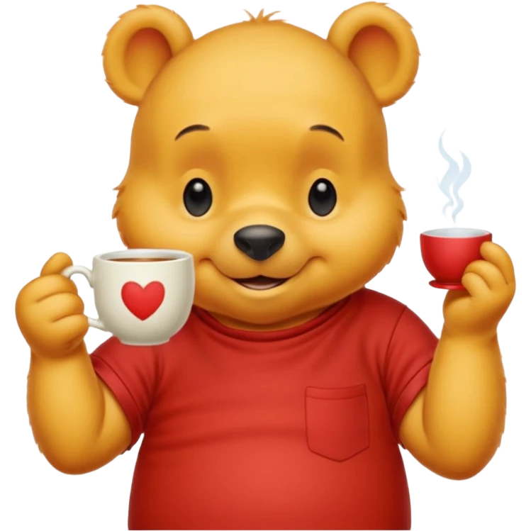 Winnie the Pooh drinking tea emoji