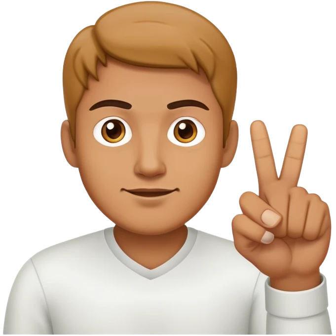 Man pointing two fingers emoji