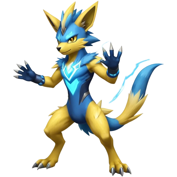 Shiny Epic Handsome Badass Manectric-Zeraora-hybrid (Full body) emoji