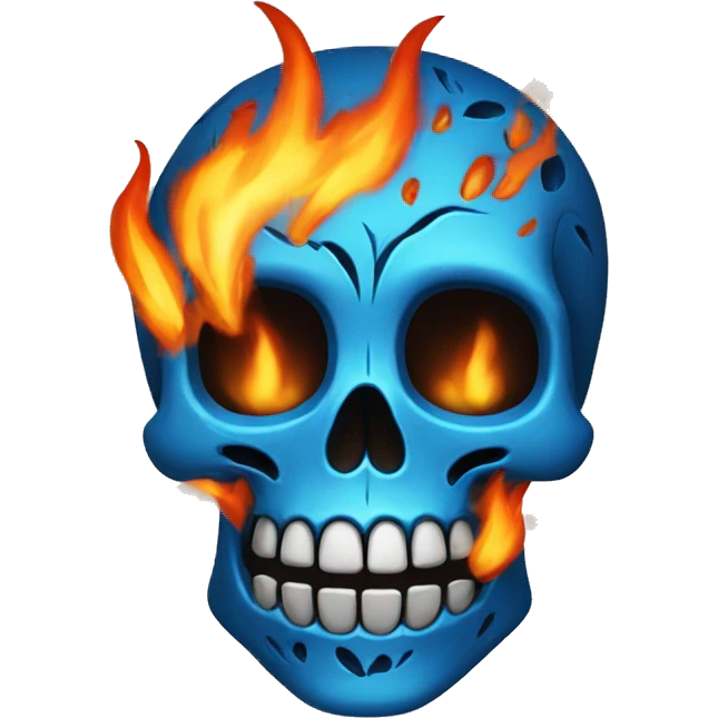 calavera con fuego azul emoji
