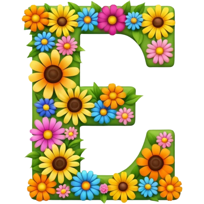Letter E made out of flowers  emoji
