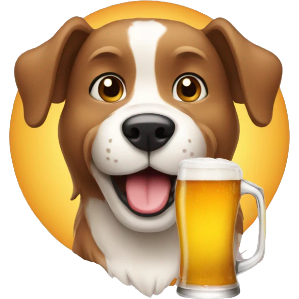 Dog with beer emoji
