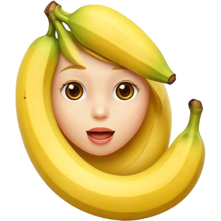une bouche féminine qui lèche une banane ouverte emoji