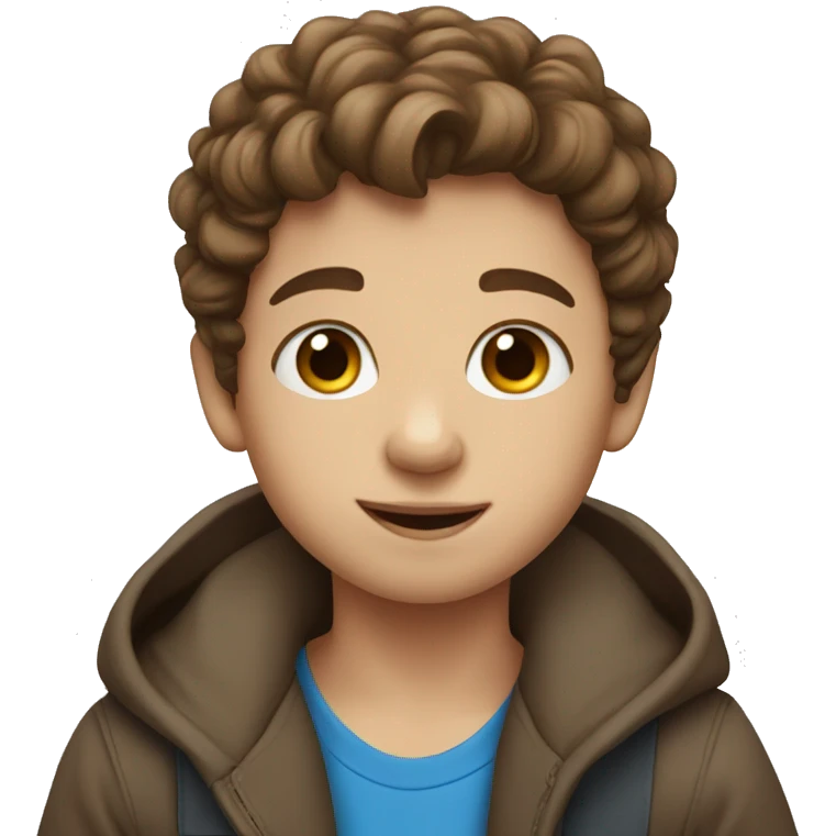 Kid with blue eyes brown hair emoji
