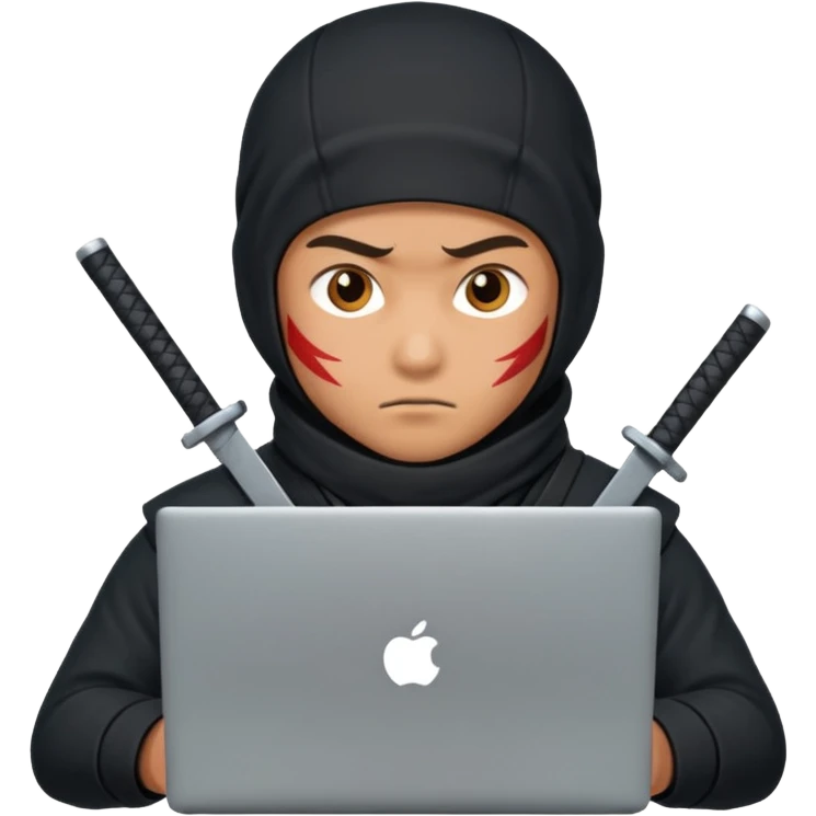 A NINJA DEVELOPER WITH A LAPTOP emoji