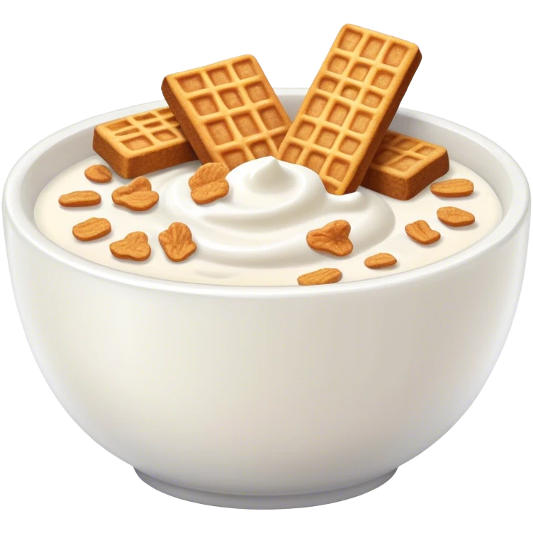 Yogurt with cinnamon toast crunch cereal emoji