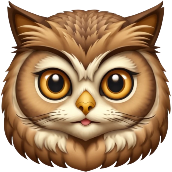 Make a cat mixed with a owi emoji