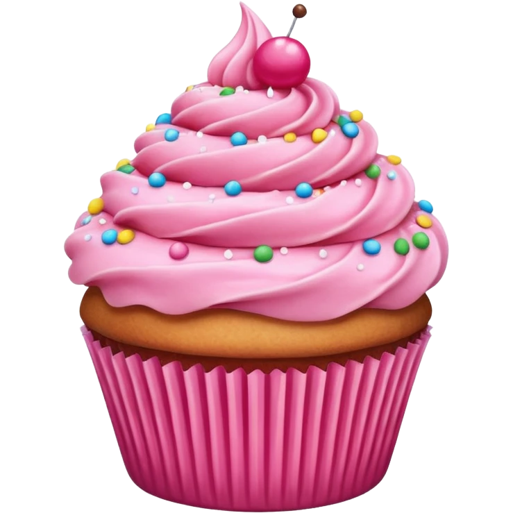 Cupcake with pink icing emoji
