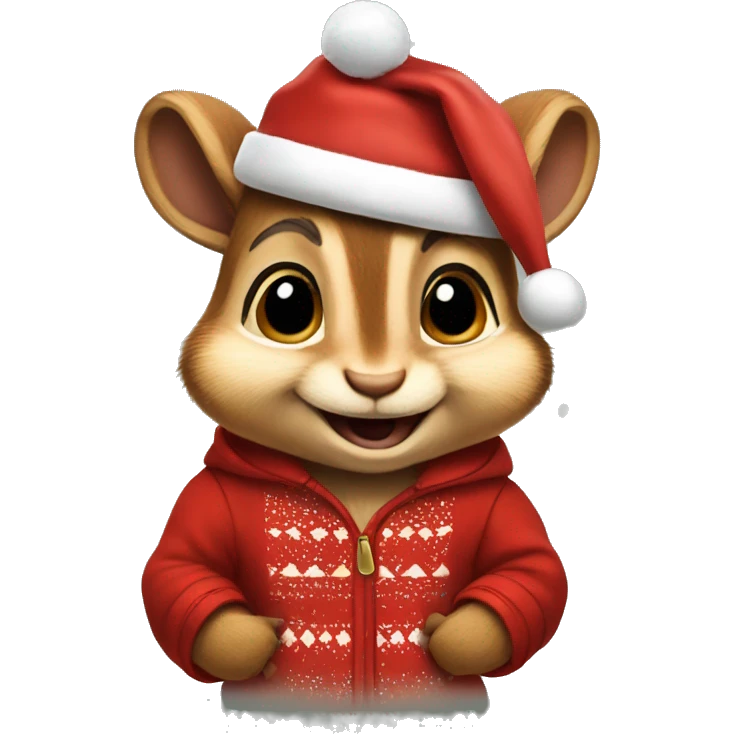 Theodore Chipmunk with Christmas clothes emoji
