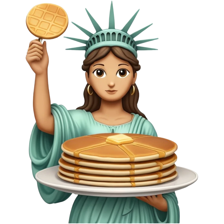 Statue of Liberty holding a stack of pancakes emoji