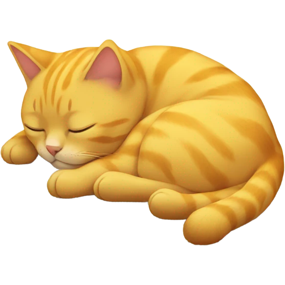 Yellow cat sleeping on The floor emoji