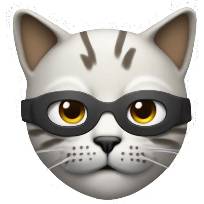 Cat with weapon and ski mask emoji