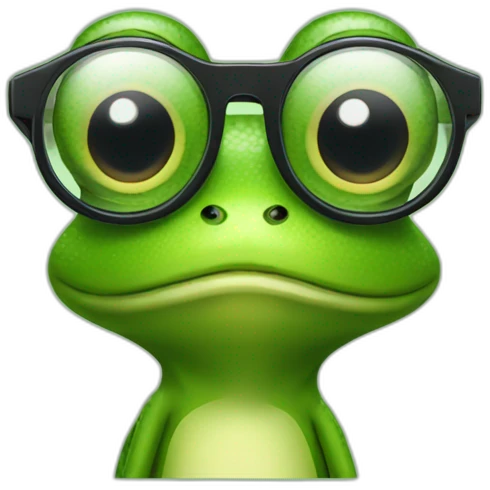 the frog with glasses emoji
