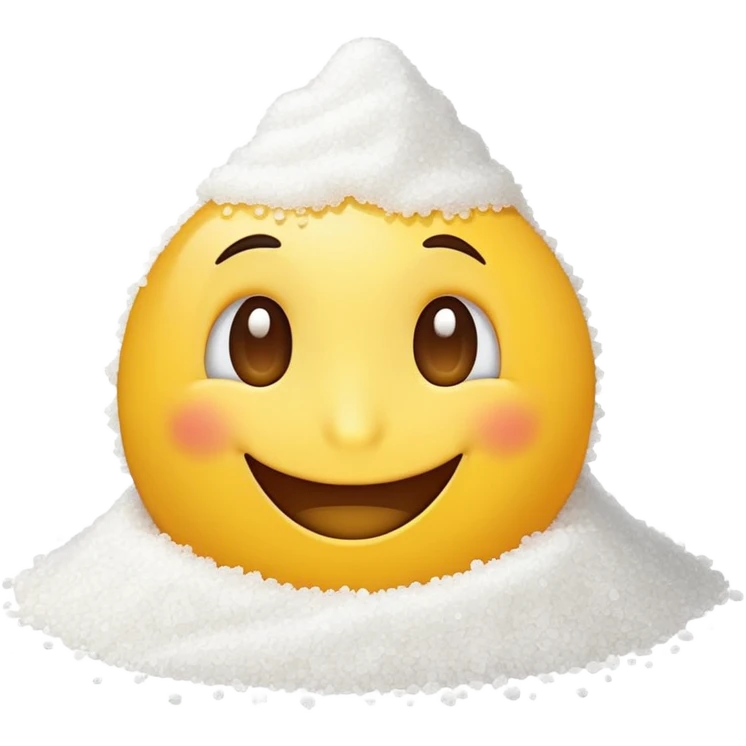 Smile emoji with big nose and with a pile of salt  emoji