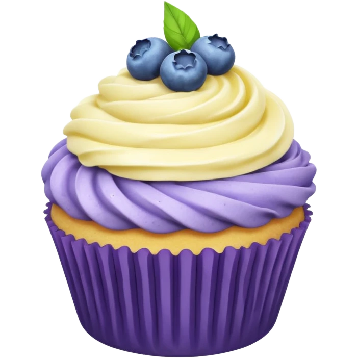 Blueberry lemon cupcake with lavander topping emoji