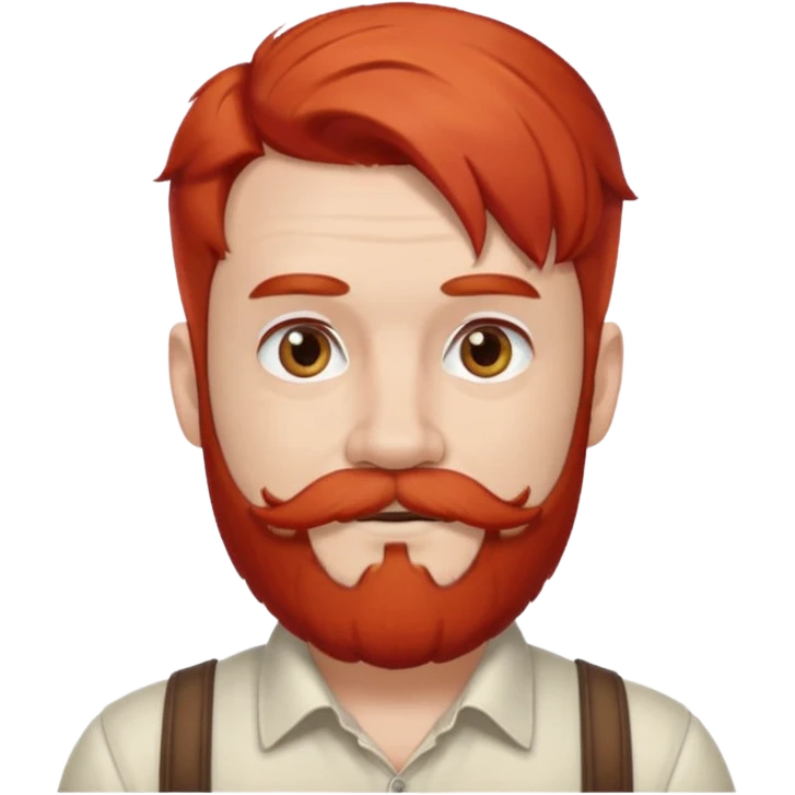 very white bearded and white mustached, red haired, wearing ear accessories emoji