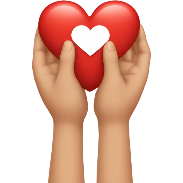 Hands holding the heart emoji